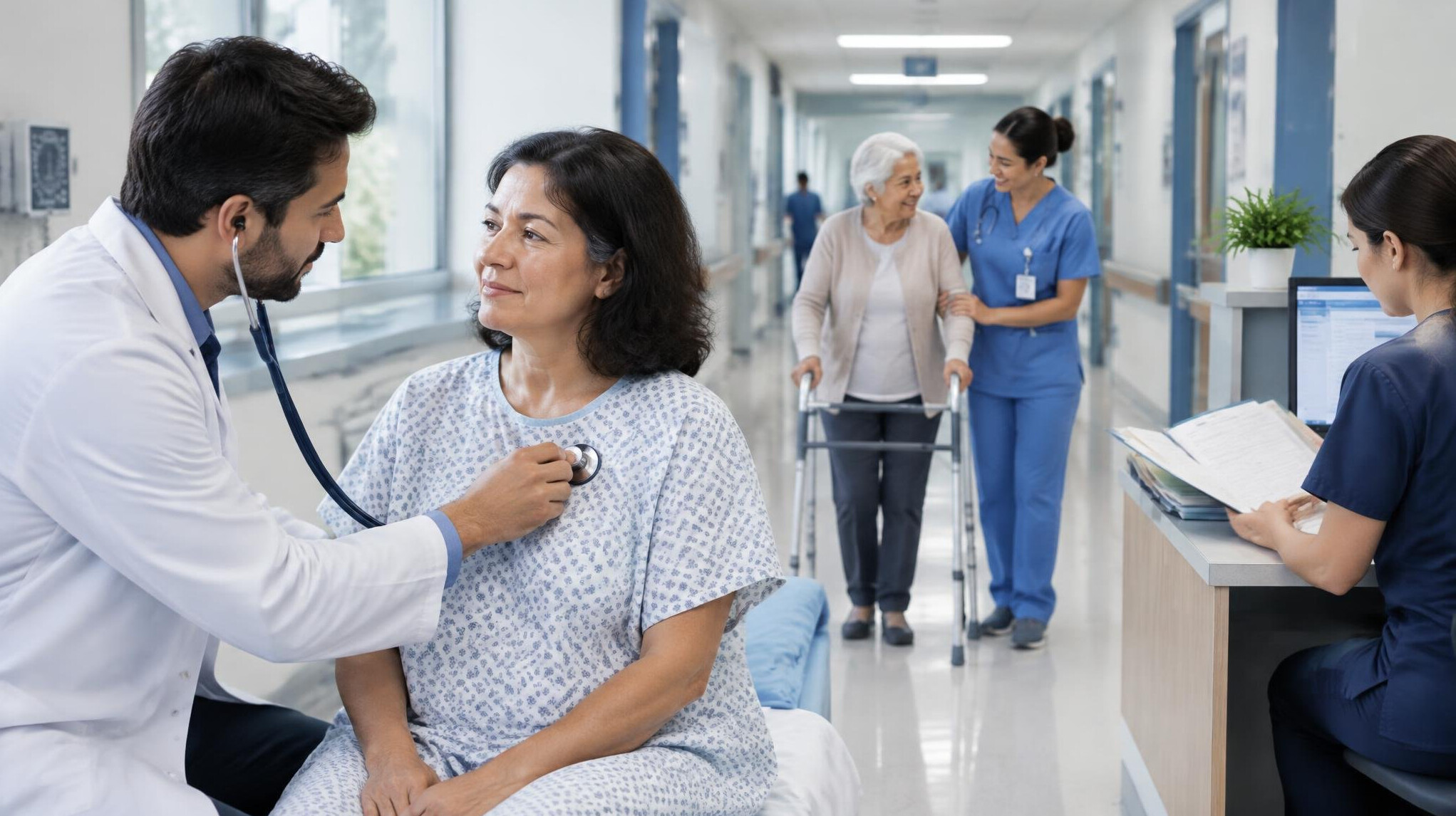 doctor examining patient