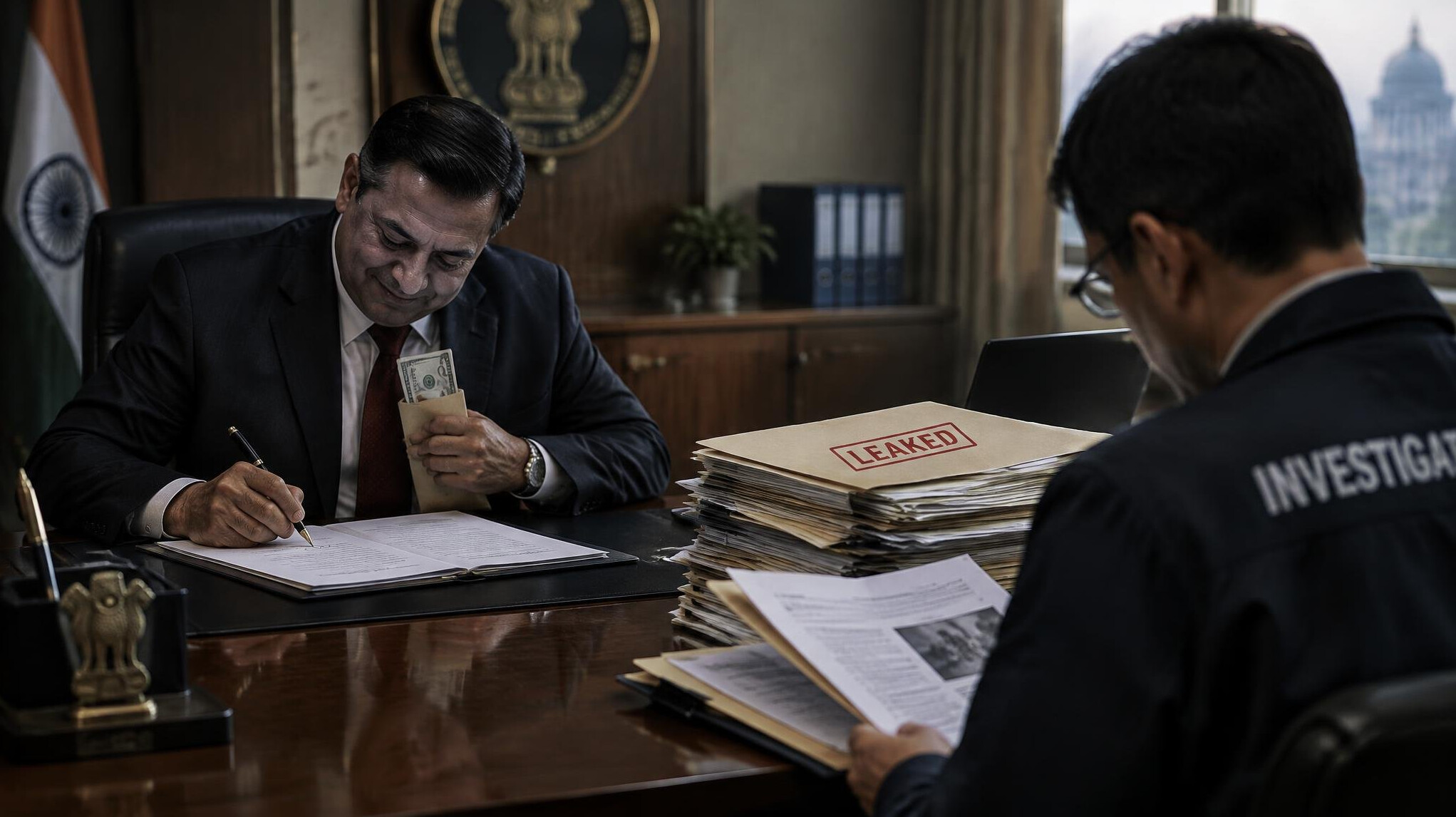 corrupt official signing papers