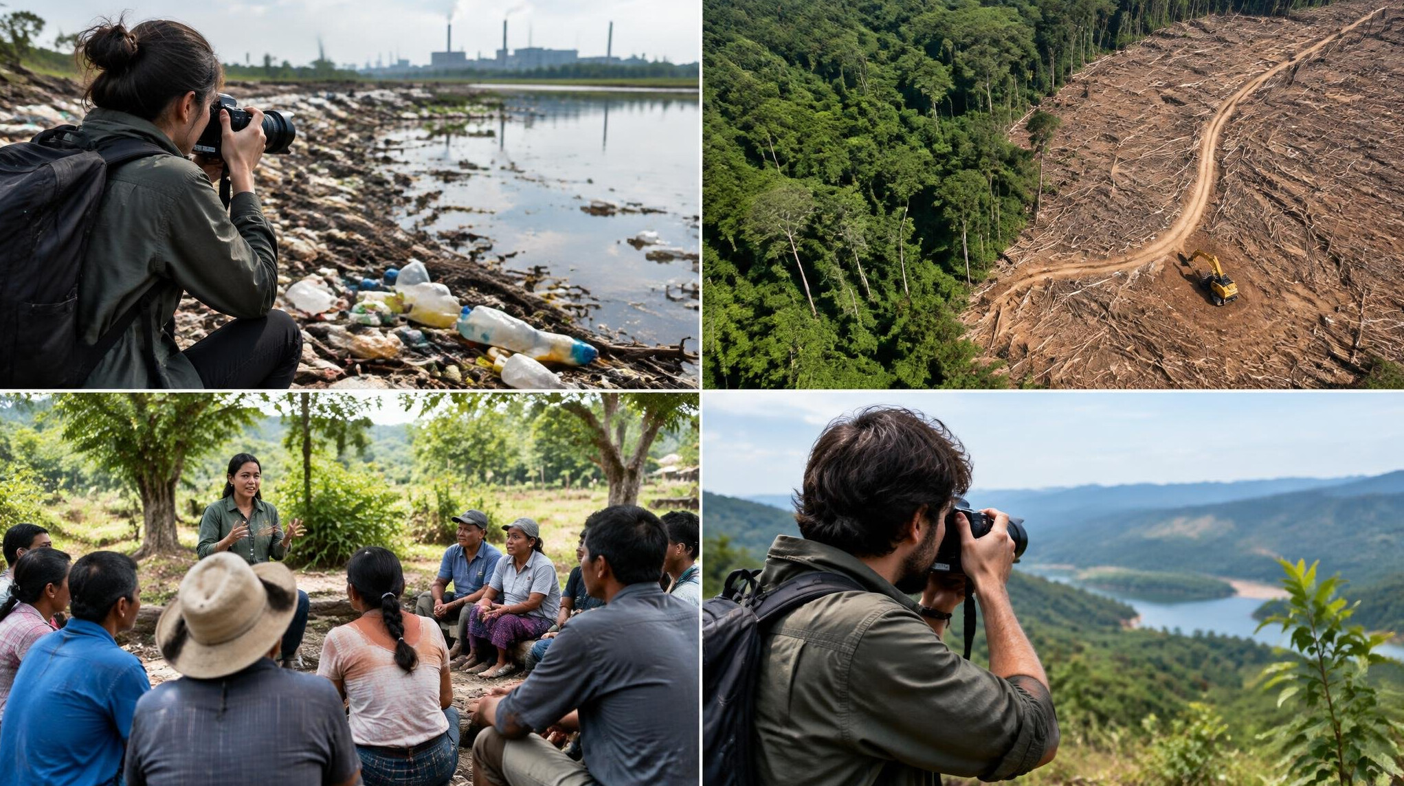 person documenting pollution