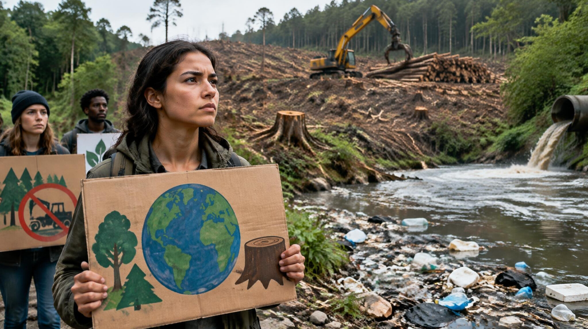 environmental activist protesting